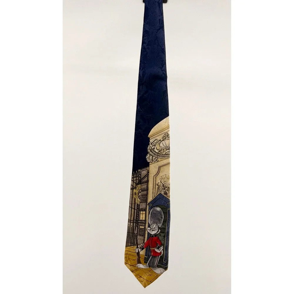 Vintage Looney Tunes Bugs Bunny British Guard Necktie Silk Novelty Tie 1997 0668